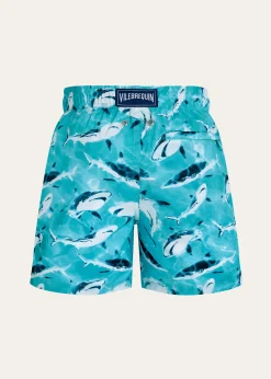 VilebrequinBoy's Shark-Print Packable Swim Trunks, Size 2-14