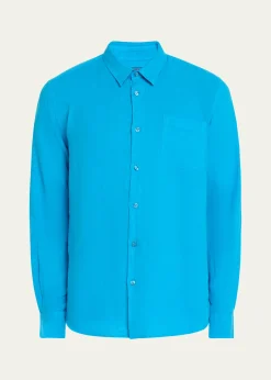 VilebrequinMen's Caroubis Solid Linen Sport Shirt