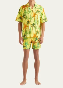 VilebrequinMen's Cotton Palms Camp Shirt