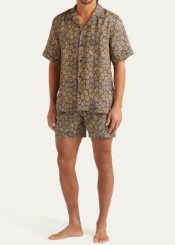 VilebrequinMen's Linen Flower-Print Camp Shirt