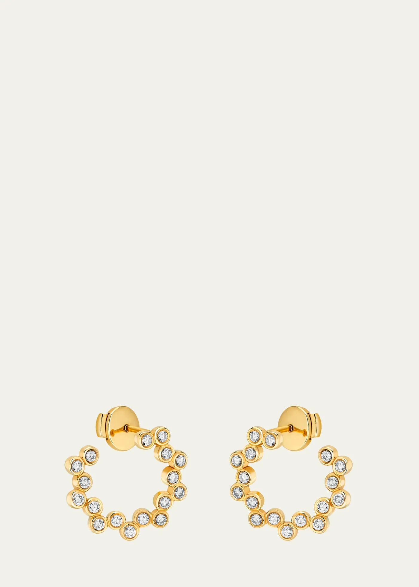ViltierClique Twist Hoop Earrings in 18K Yellow Gold and Diamonds