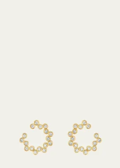 ViltierClique Twist Hoop Earrings in 18K Yellow Gold and Diamonds