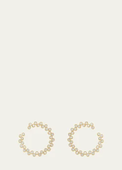 Viltier18K Yellow Gold Clique Twist Diamond Hoop Earrings