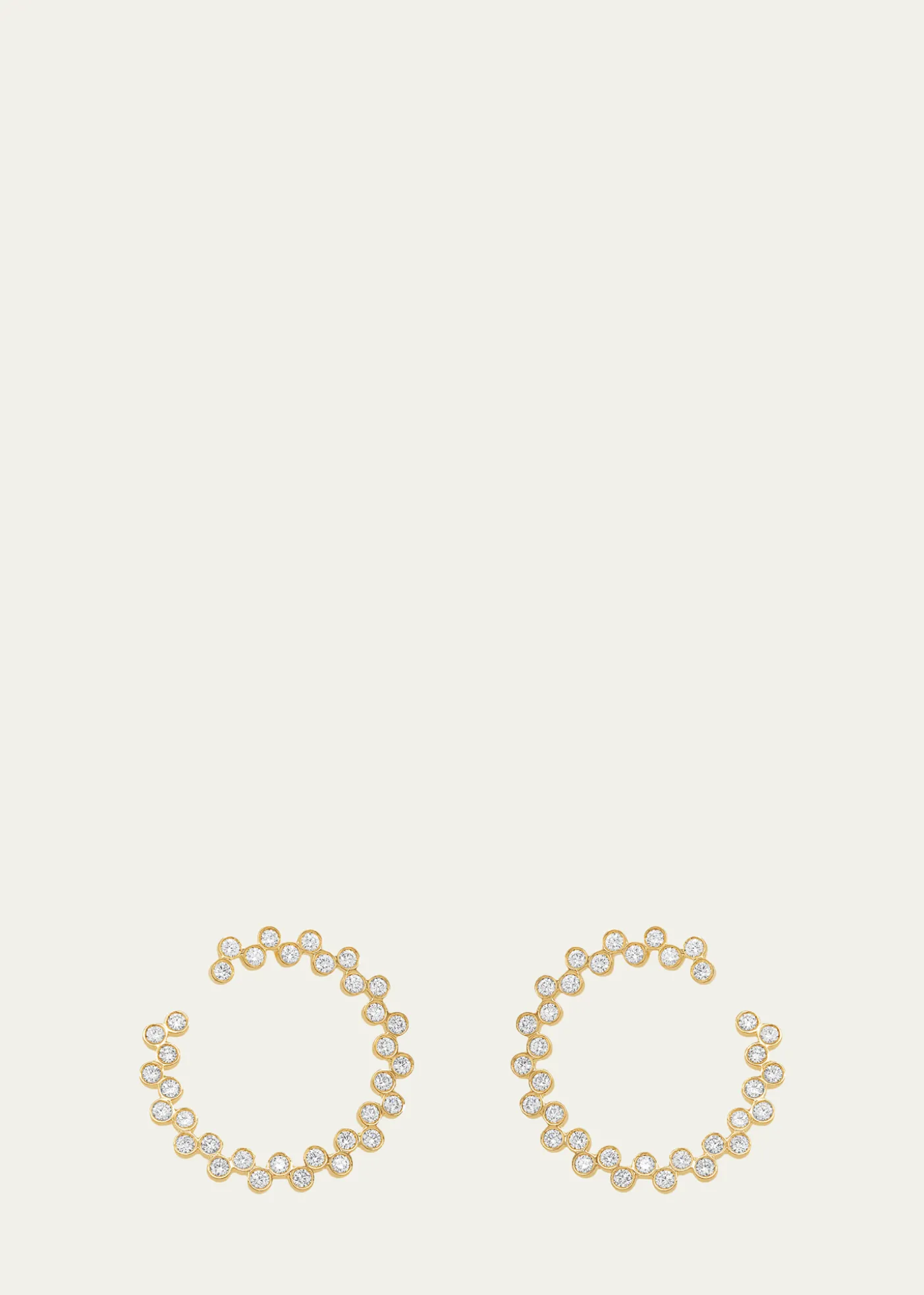 Viltier18K Yellow Gold Clique Twist Diamond Hoop Earrings