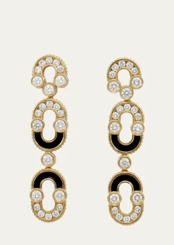 ViltierMagnetic Duo Earrings in Onyx, 18K Yellow Gold and Diamonds