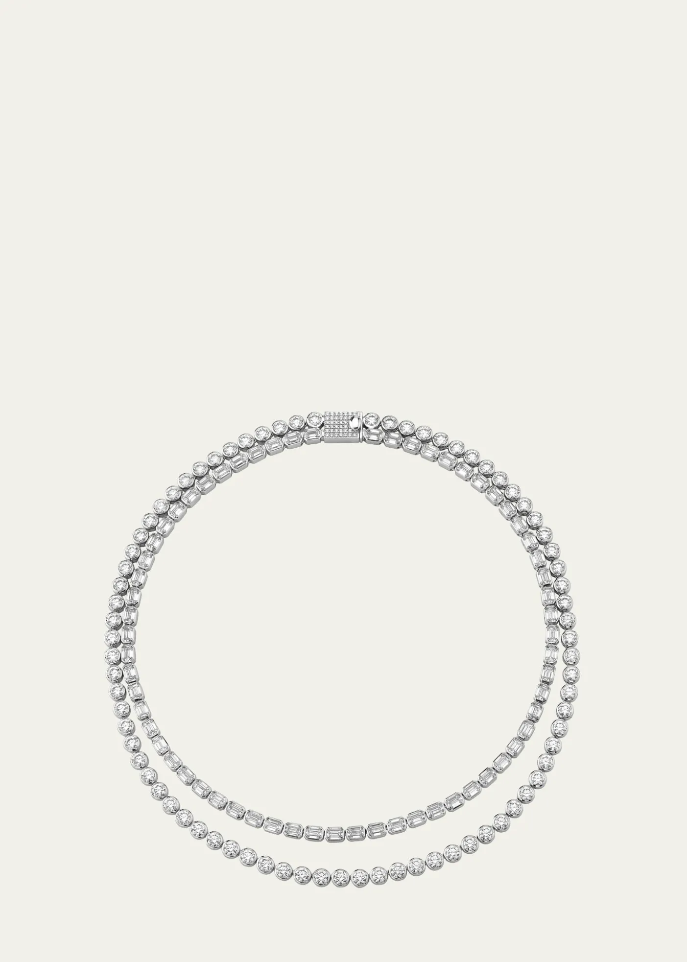 VRAICelestial Double Strand Lab Grown Diamond Tennis Necklace, 42.36tcw