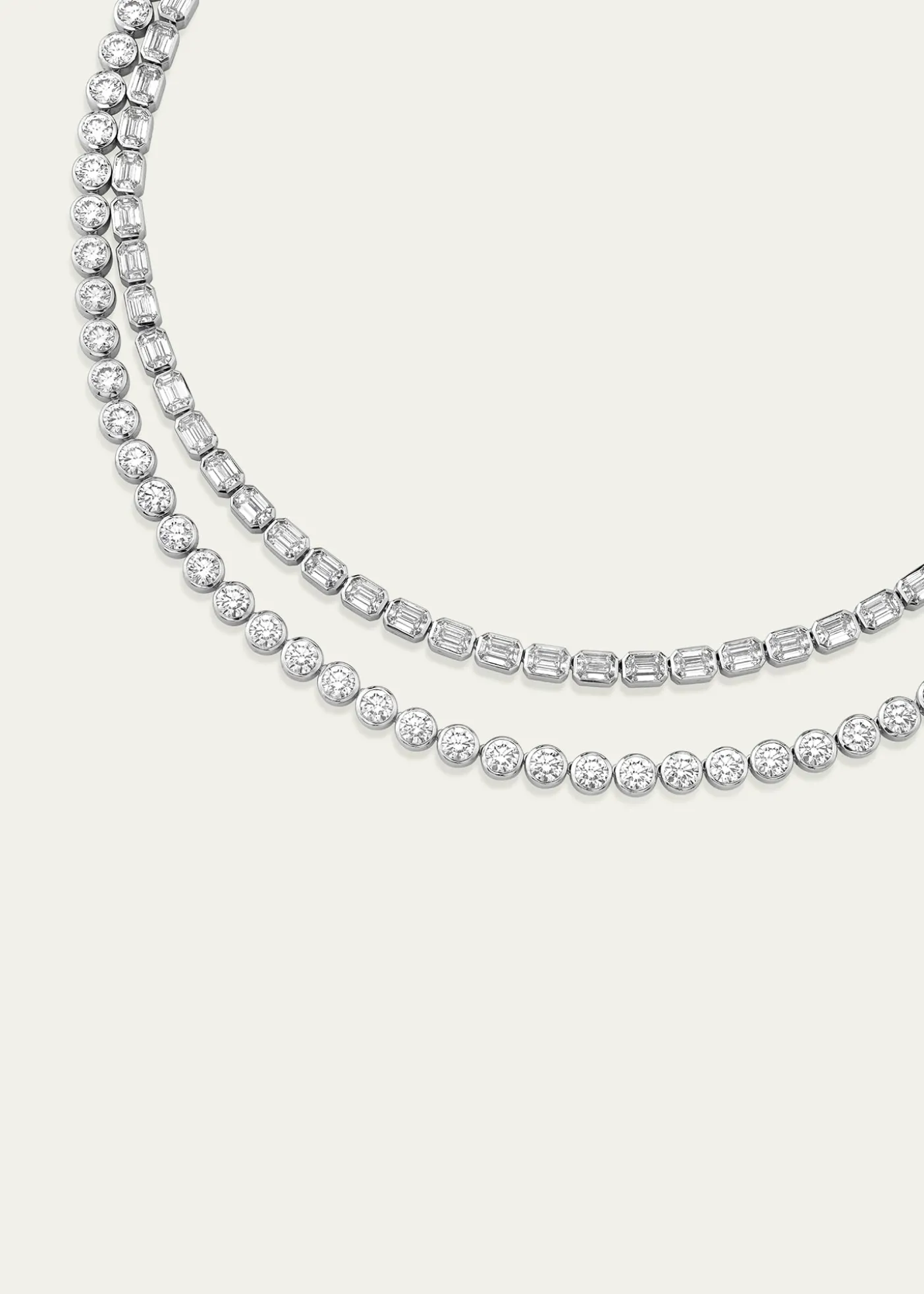 VRAICelestial Double Strand Lab Grown Diamond Tennis Necklace, 42.36tcw