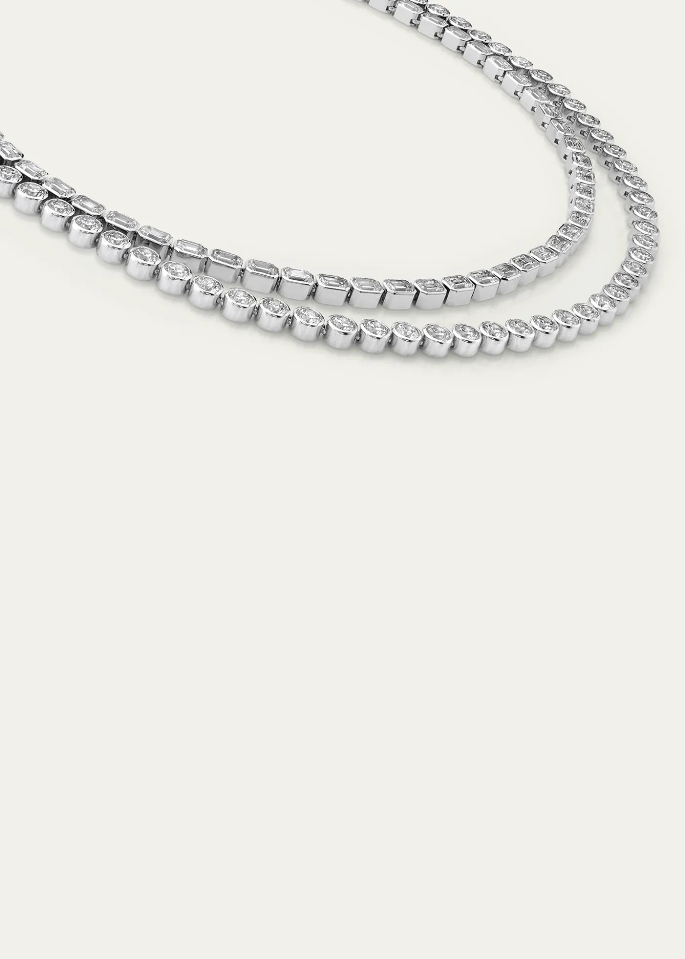 VRAICelestial Double Strand Lab Grown Diamond Tennis Necklace, 42.36tcw