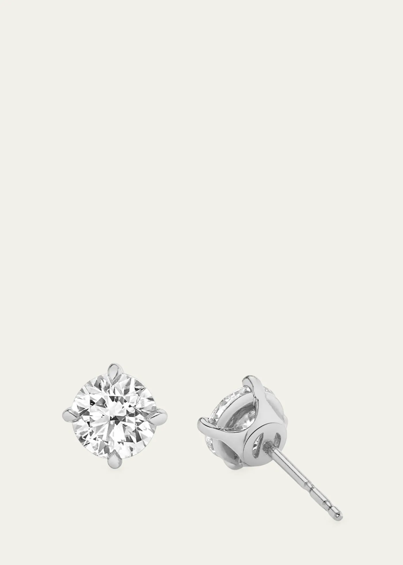 VRAI14K Gold Brilliant Round Solitaire Lab Grown Diamond Stud Earrings, 4.00tcw