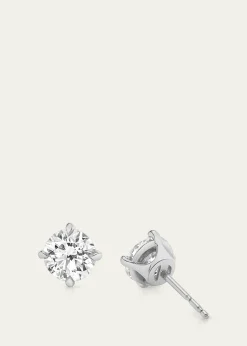VRAI14K Gold Brilliant Round Solitaire Lab Grown Diamond Stud Earrings, 3.00tcw