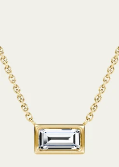 VRAI14K Yellow Gold Bezel Lab Grown Diamond Necklace, 18"L, 0.5tcw