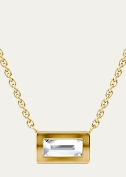 VRAI14K Yellow Gold Bezel Lab Grown Diamond Necklace, 18"L, 0.5tcw