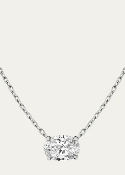 VRAIOval-Cut Solitaire Lab Grown Diamond Necklace, 1.0tcw