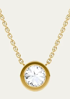 VRAIRound Bezel-Cut Lab Grown Diamond Solitaire Necklace, 0.75tcw
