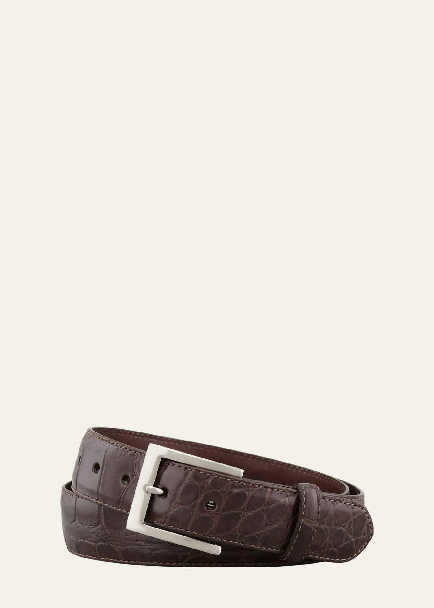 W. KleinbergMatte Alligator Belt with Interchangeable Buckles