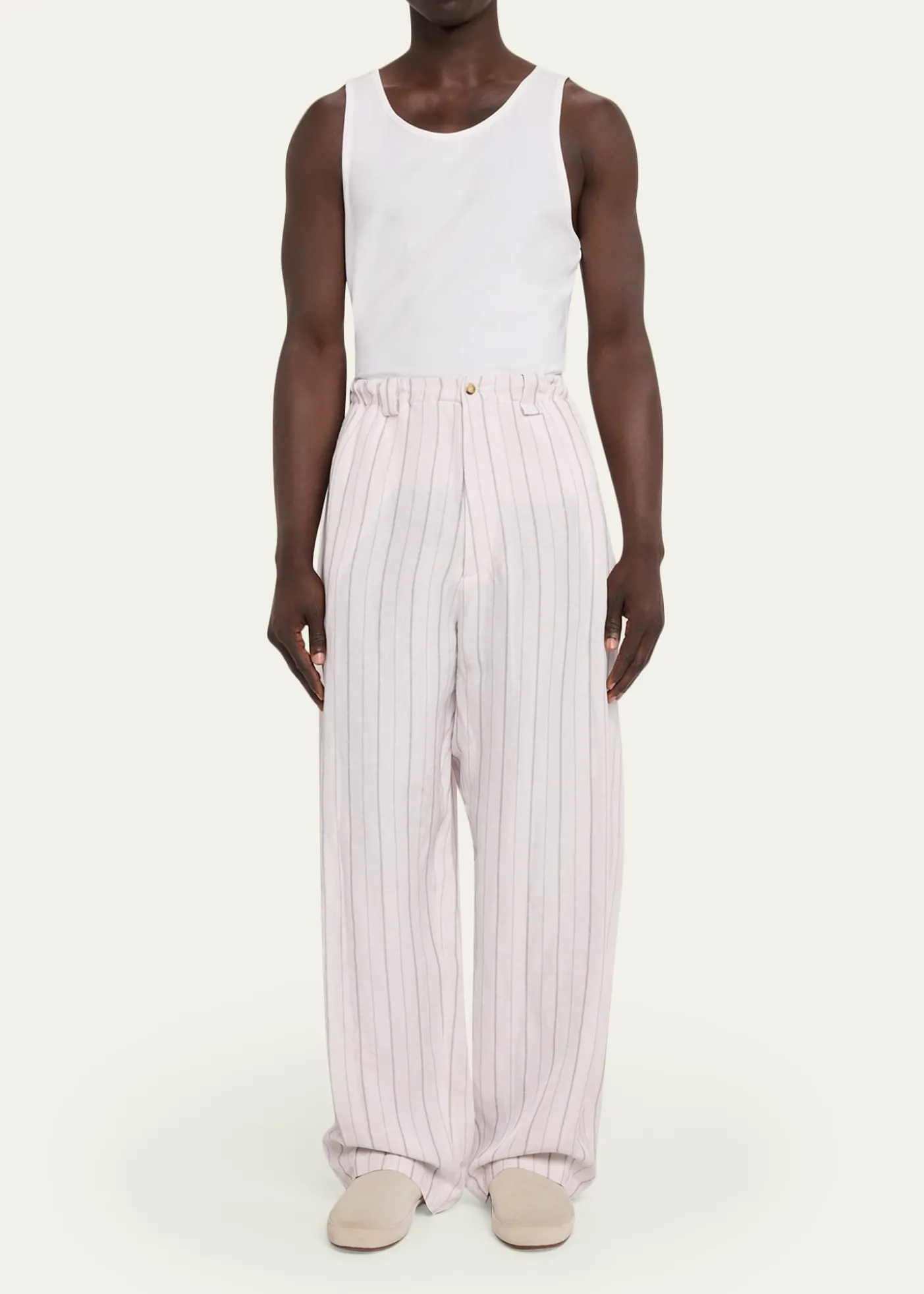 Willy ChavarriaMen's Toluca Striped Oversized Linen-Blend Pants