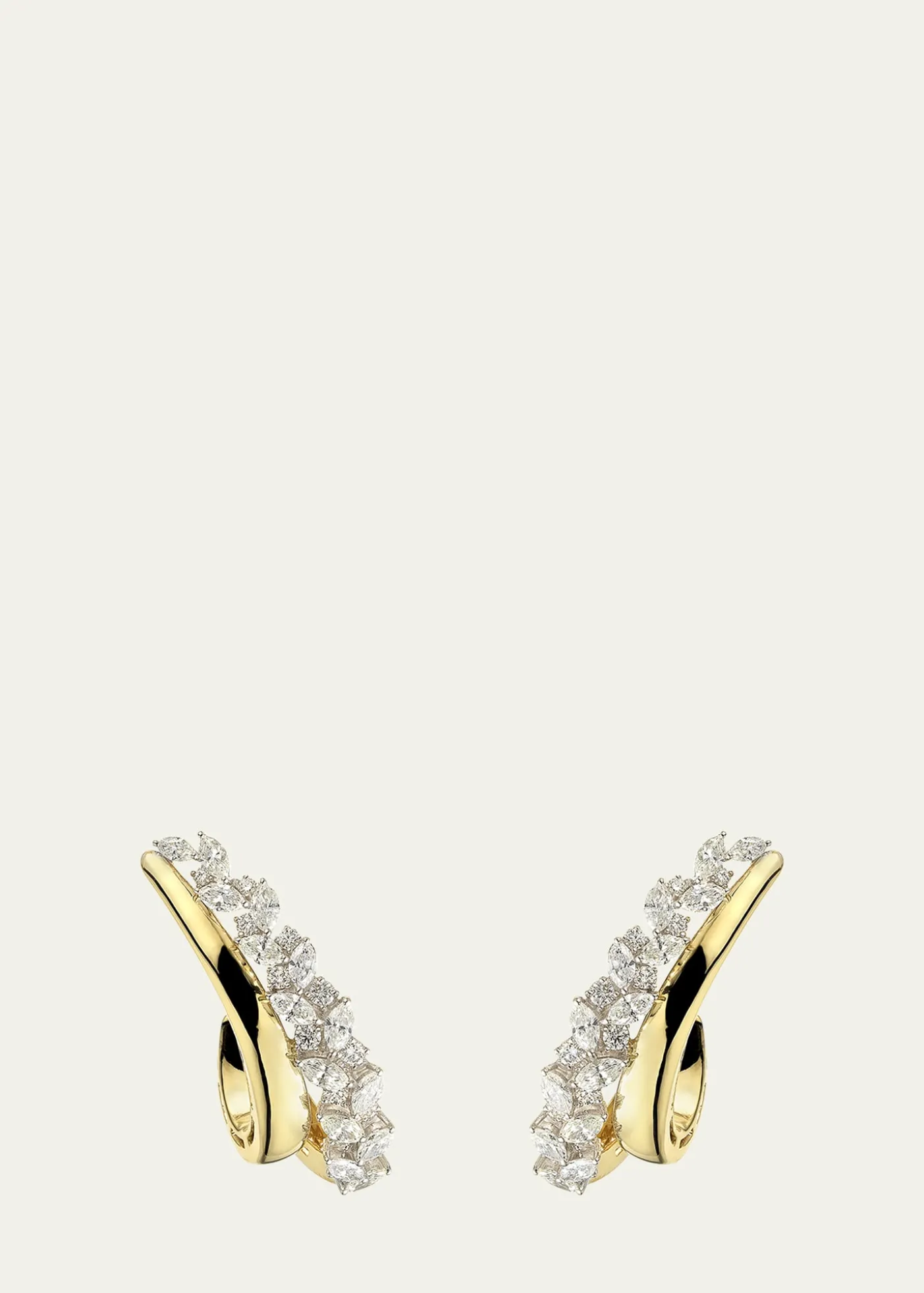 Yeprem18K Yellow and White Gold Diamond Ear Climber