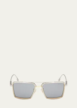 ZEGNAMen's Metal Aviator Sunglasses