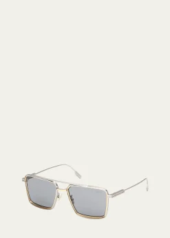 ZEGNAMen's Metal Aviator Sunglasses