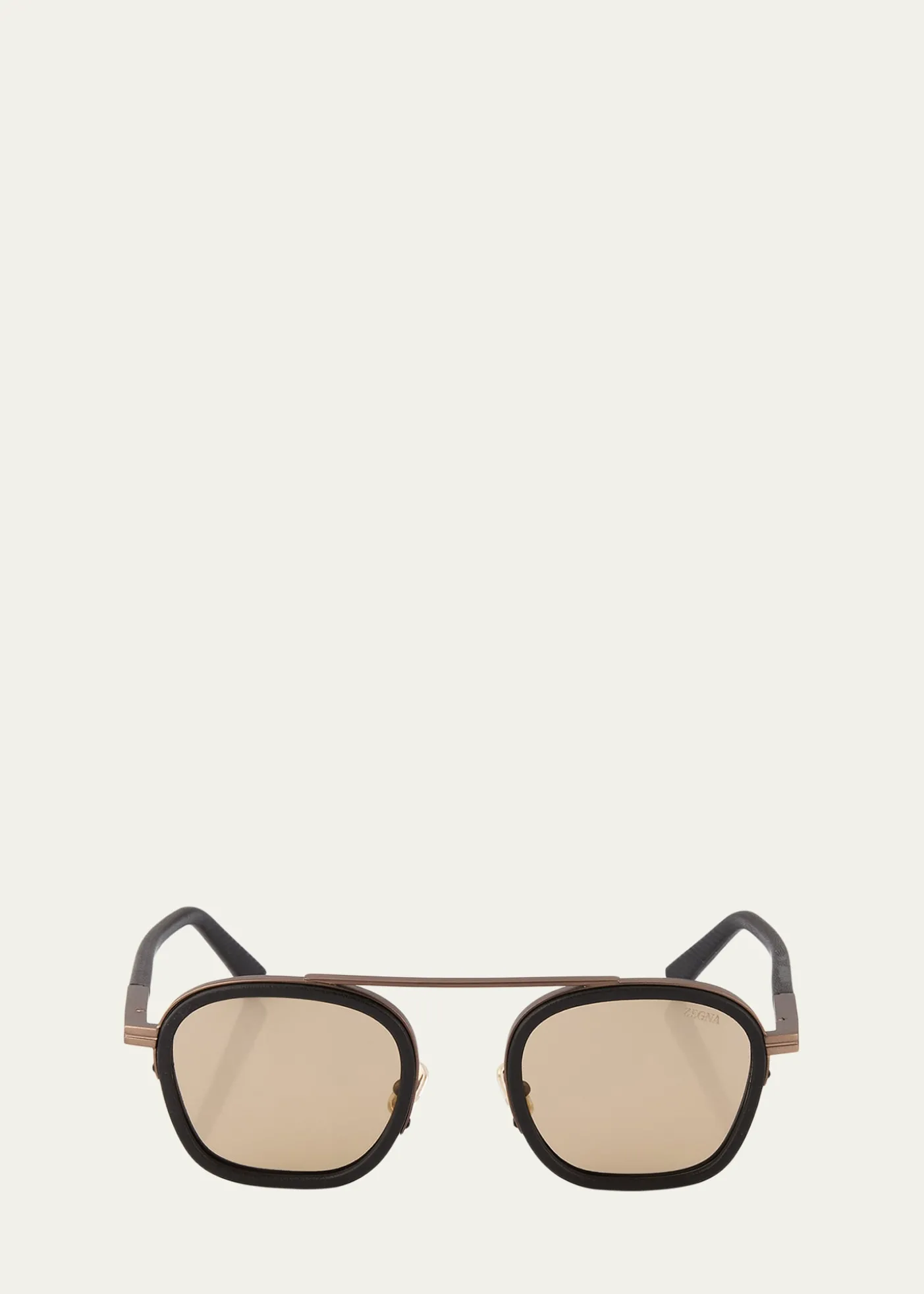ZEGNAMen's Orizzonte Metal Square Sunglasses