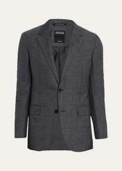 ZEGNAMen's Tonal Plaid 15milmil15 Wool Suit