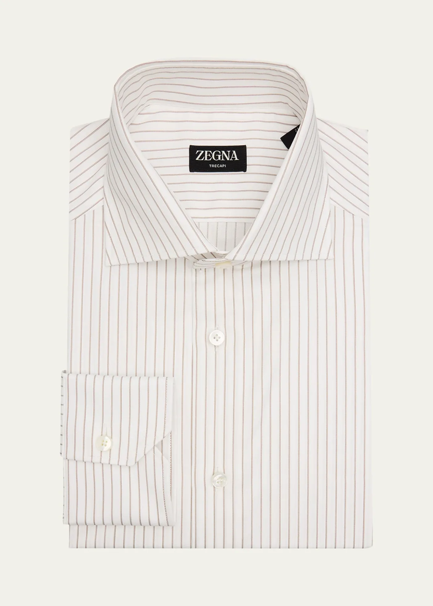 ZEGNAMen's Trecapi Cotton Narrow Double-Stripe Dress Shirt