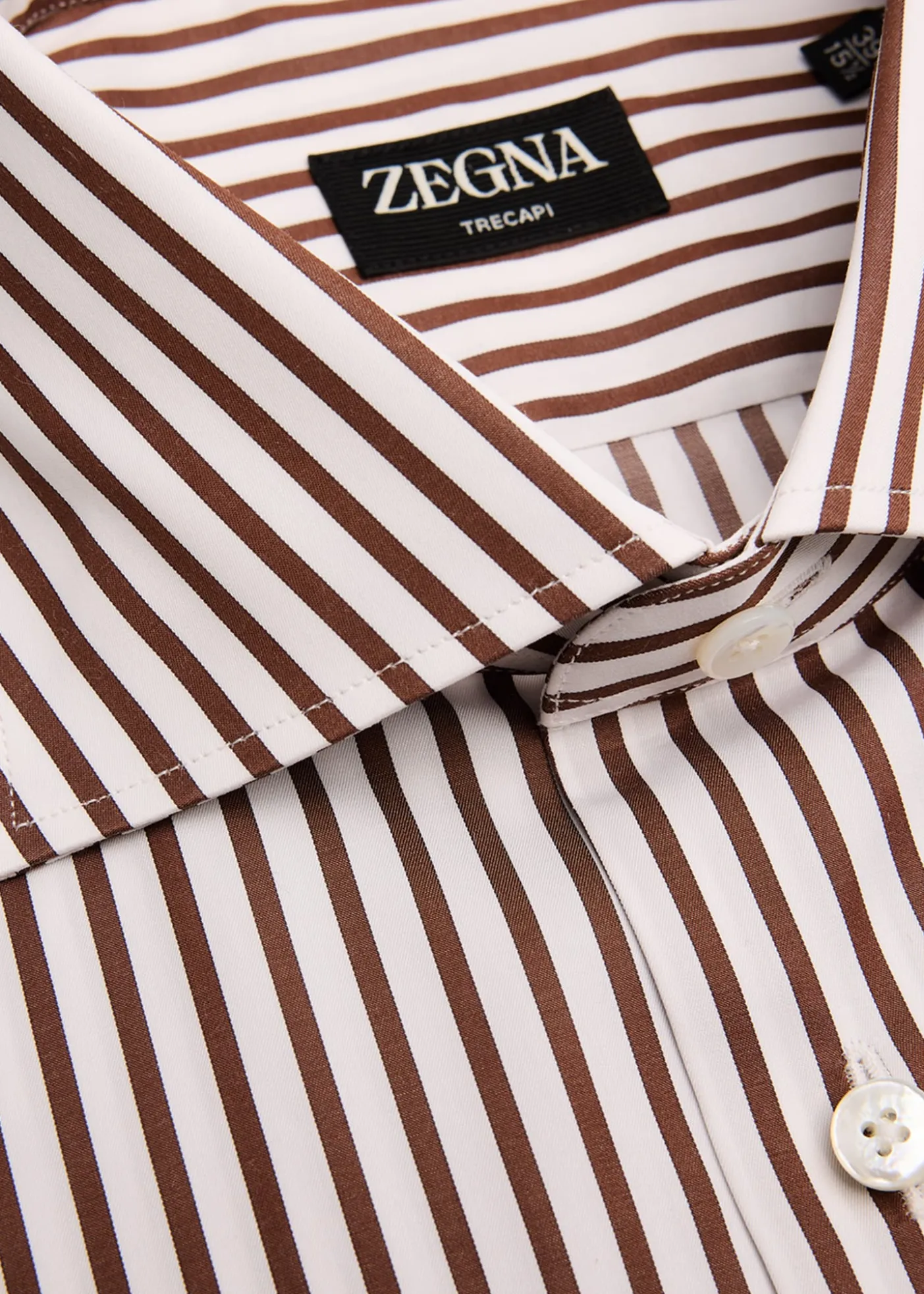 ZEGNAMen's Trecapi Cotton Bengal Stripe Dress Shirt