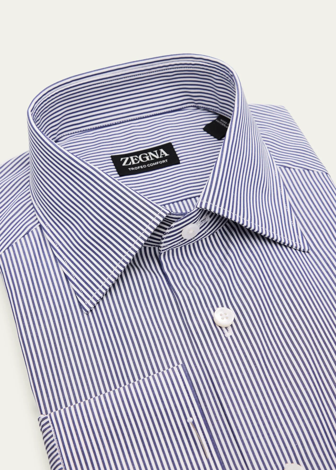 ZEGNAMen's Trofeo Comfort Cotton Pinstripe Dress Shirt