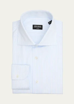 ZEGNAMen's Trofeo Cotton Multi-Stripe Dress Shirt