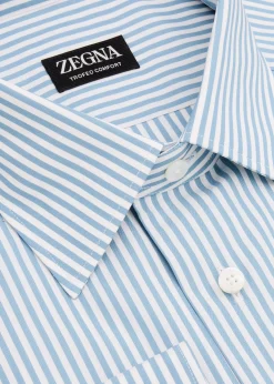 ZEGNAMen's Trofeo Cotton Stripe Dress Shirt