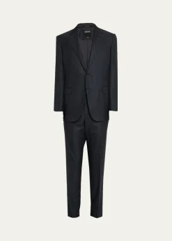 ZEGNAMen's Wool Woven Plaid Two-Piece Suit