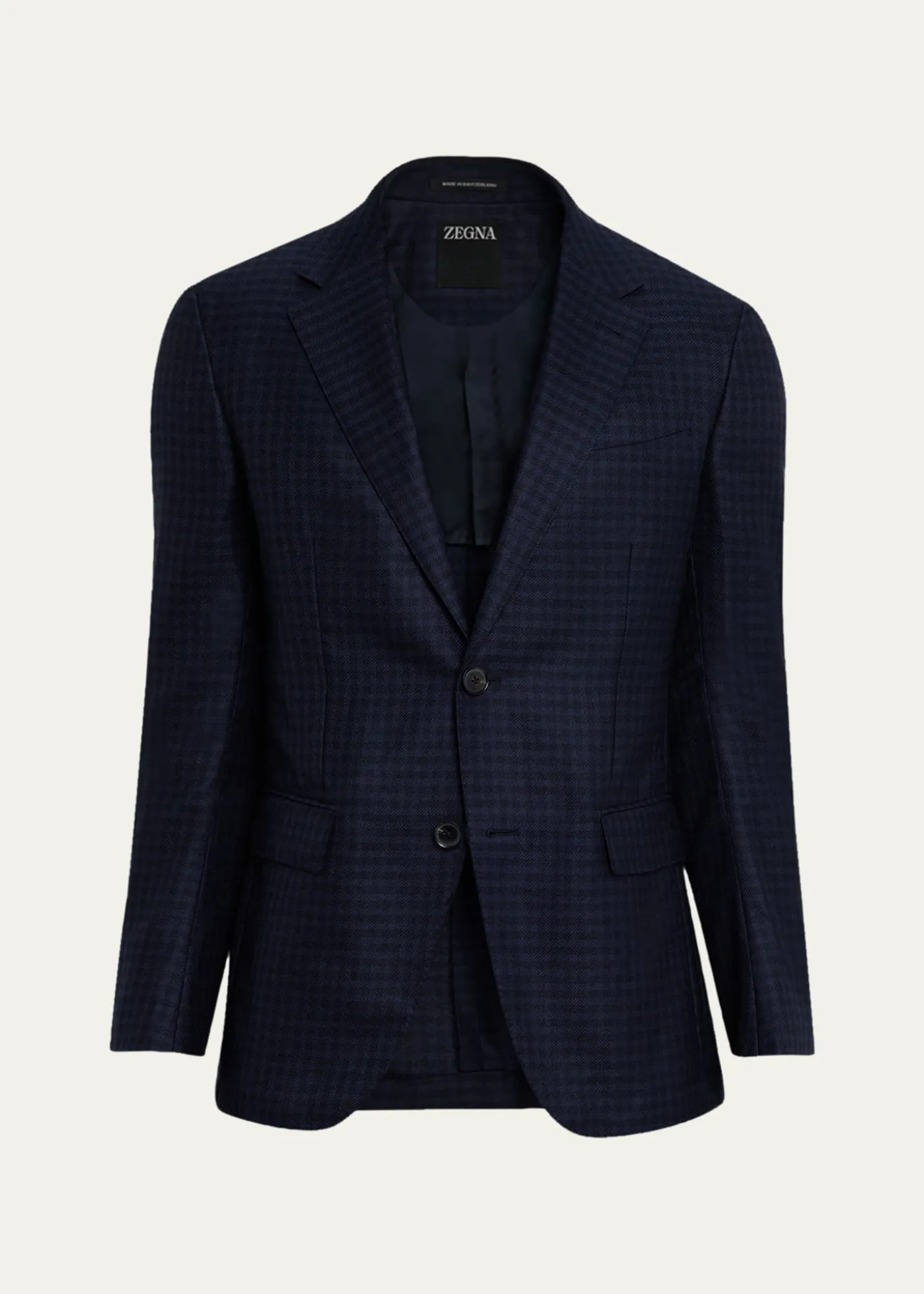 ZEGNAMen's Cashmere and Silk Tonal Check Sport Coat