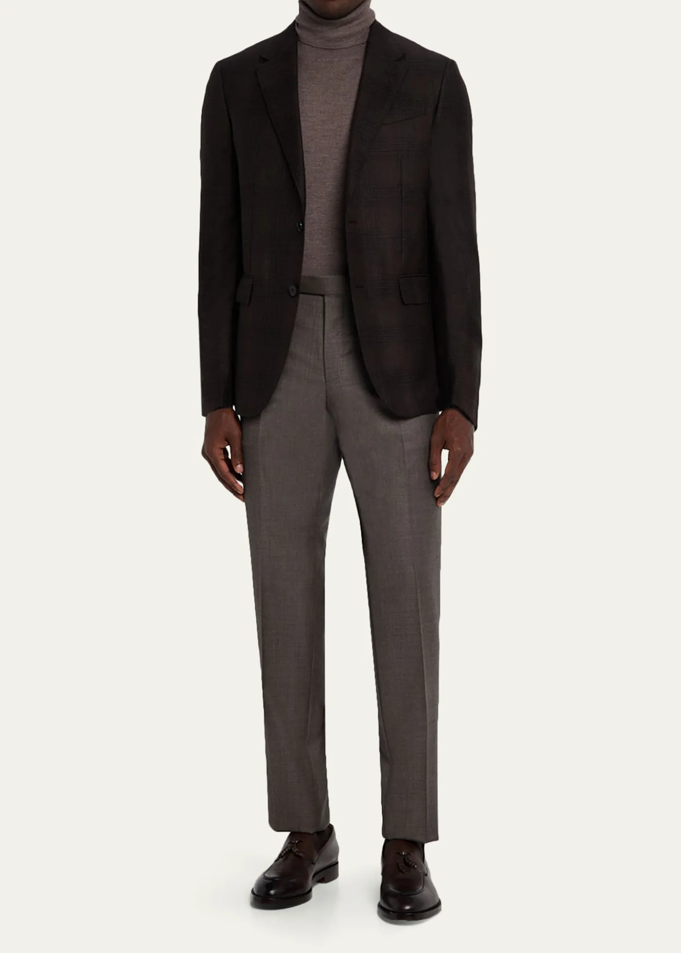ZEGNAMen's Cashmere and Silk Tonal Plaid Sport Coat