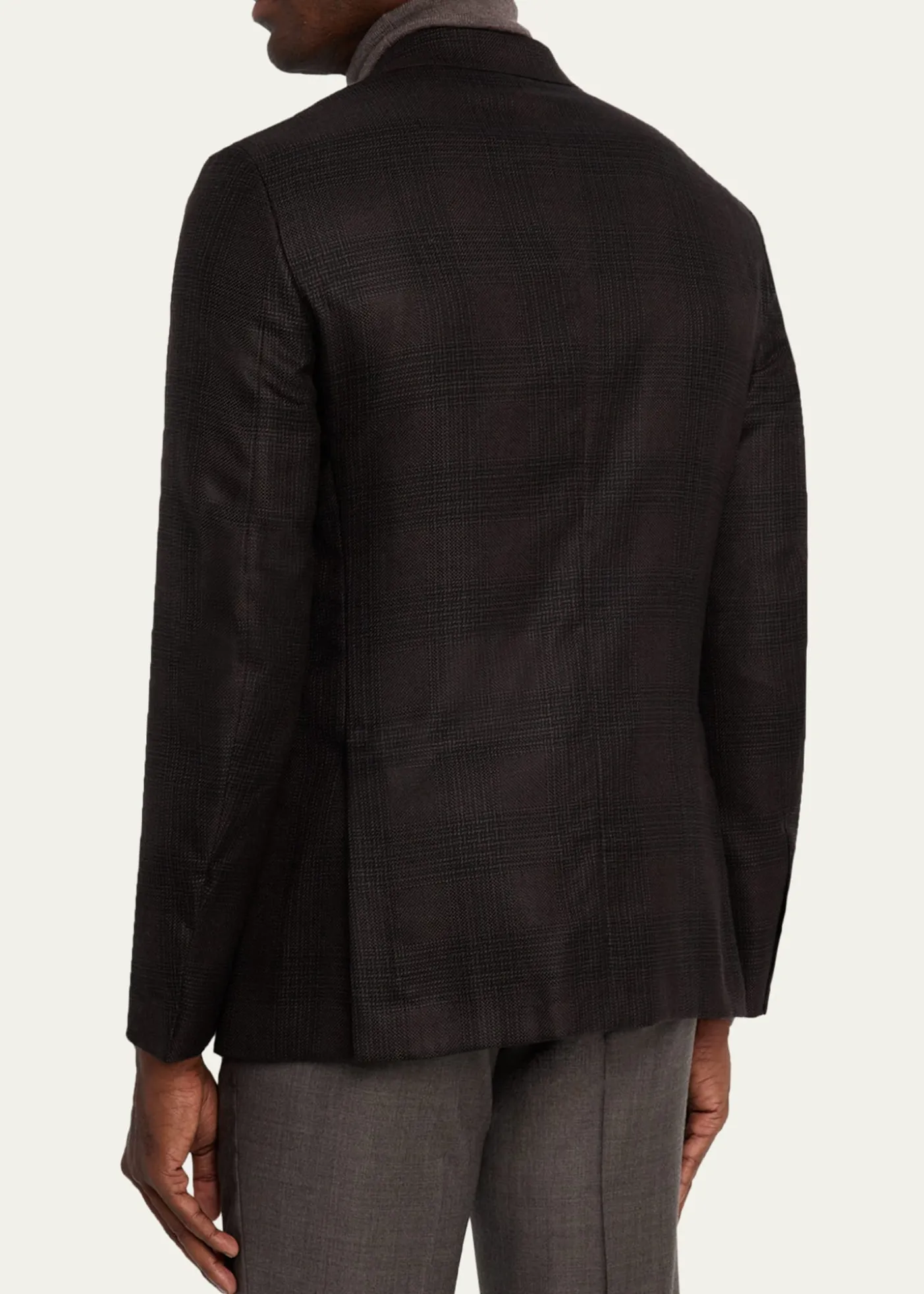 ZEGNAMen's Cashmere and Silk Tonal Plaid Sport Coat