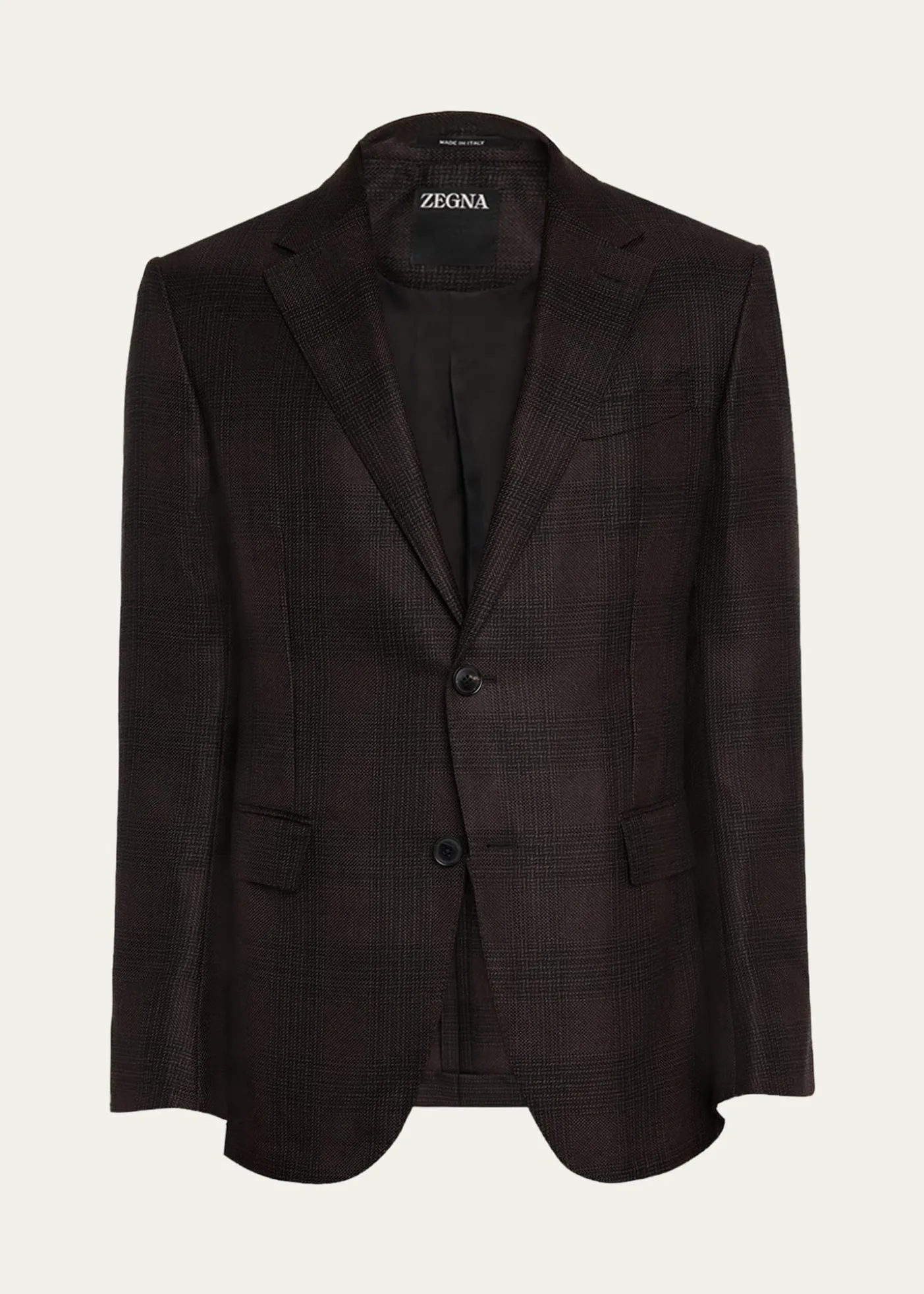 ZEGNAMen's Cashmere and Silk Tonal Plaid Sport Coat