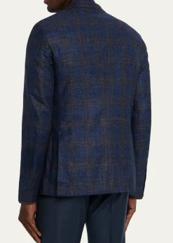 ZEGNAMen's Check Woven Patch-Pocket Sport Coat