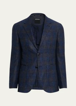 ZEGNAMen's Check Woven Patch-Pocket Sport Coat