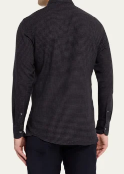 ZEGNAMen's Cotton and Cashmere Check Button-Down Shirt