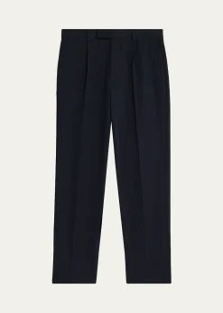 ZEGNAMen's Cotton and Wool Single-Pleated Pants