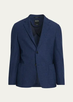 ZEGNAMen's Cotton Jerseywear Patch-Pocket Blazer