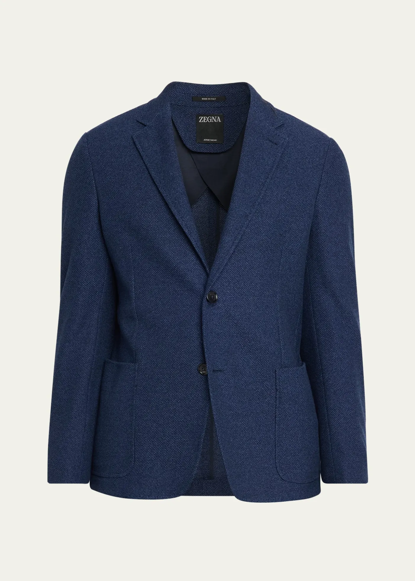 ZEGNAMen's Cotton Jerseywear Patch-Pocket Blazer