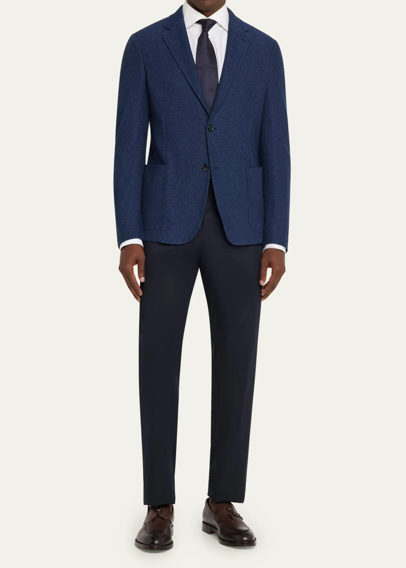 ZEGNAMen's Cotton Jerseywear Patch-Pocket Blazer