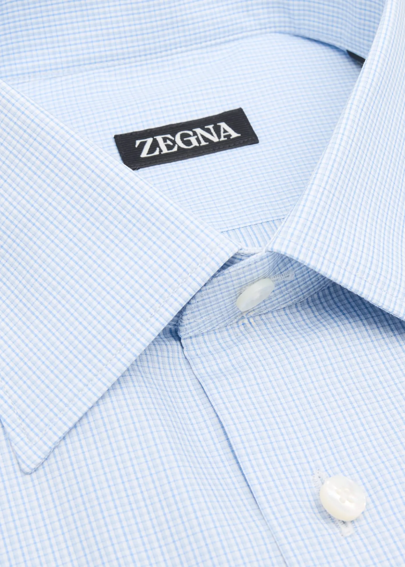 ZEGNAMen's Cotton Mini-Plaid Dress Shirt