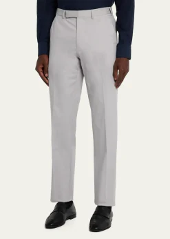 ZEGNAMen's Cotton-Stretch Modern Fit Trousers