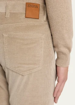 ZEGNAMen's Dark Gray Corduroy Straight-Leg Jeans