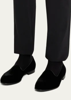 ZEGNAMen's Gala Textile Leather-Trim Loafers