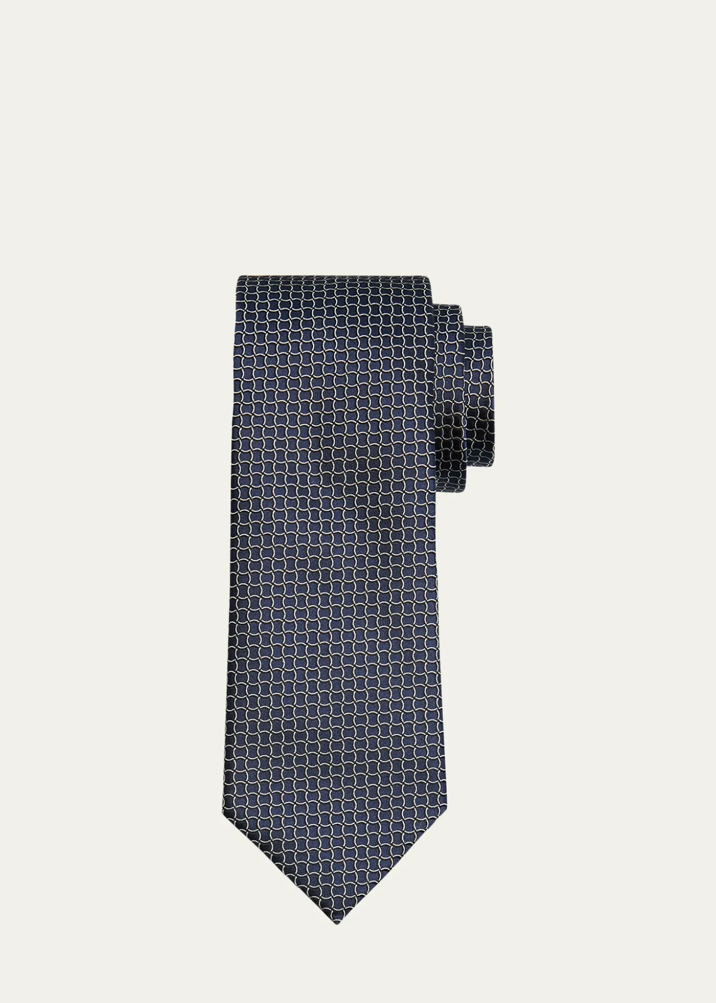 ZEGNAMen's Geometric Net Silk Tie