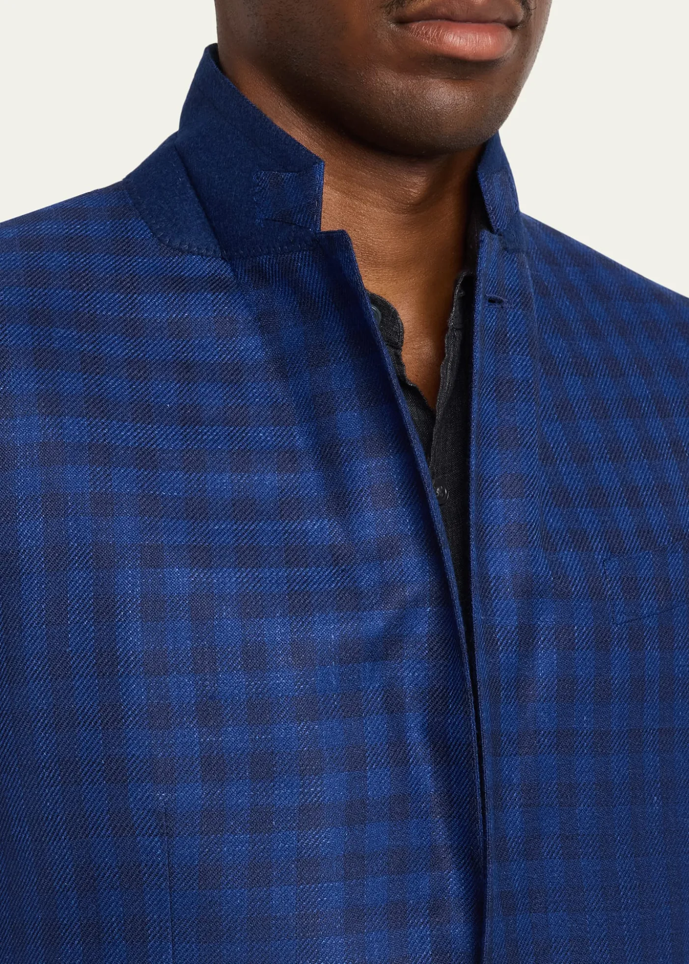 ZEGNAMen's Gingham Check Single-Breasted Sport Coat