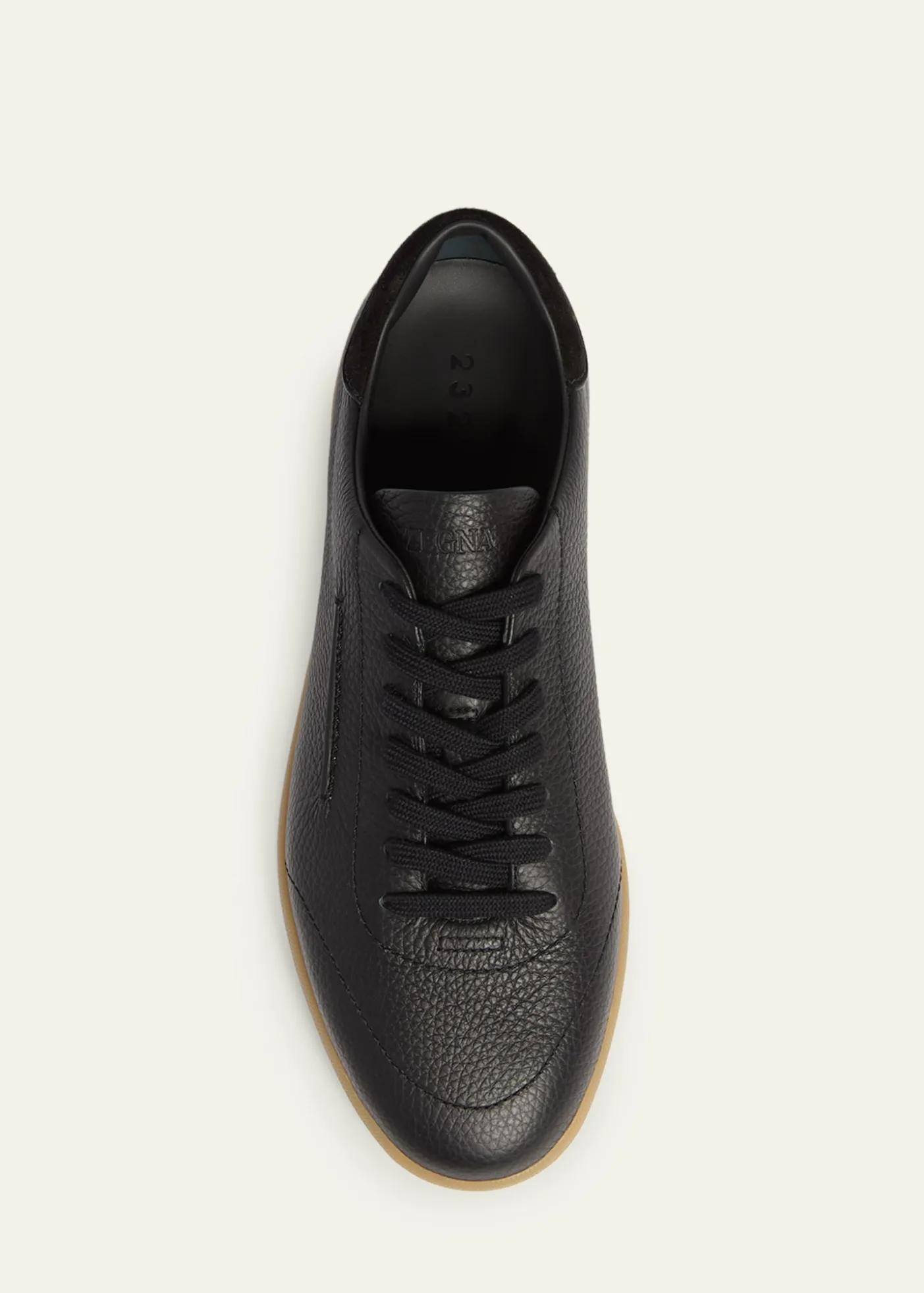 ZEGNAMen's 232 Grained Leather Low-Top Sneakers