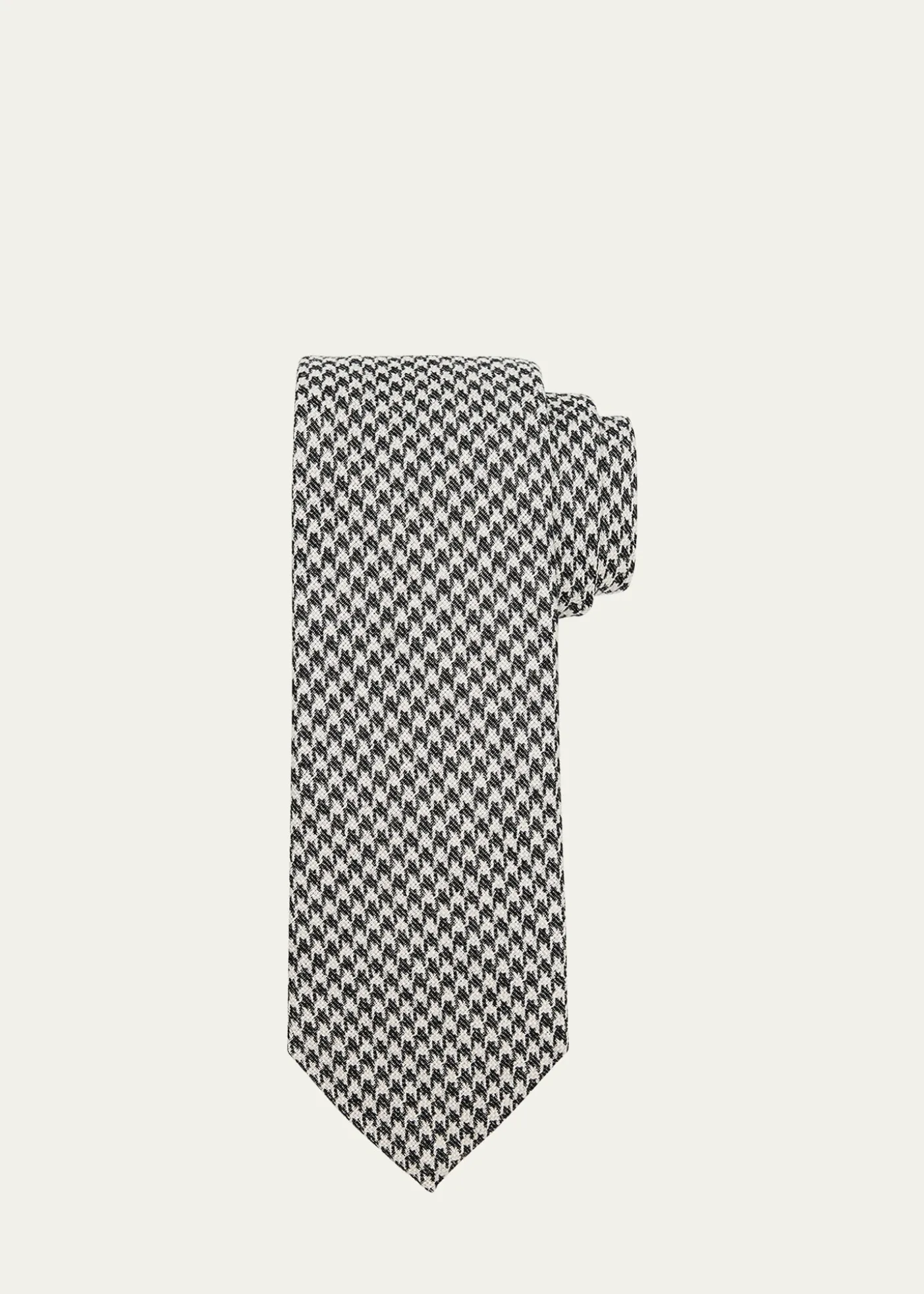 ZEGNAMen's Houndstooth Wool and Silk Tie